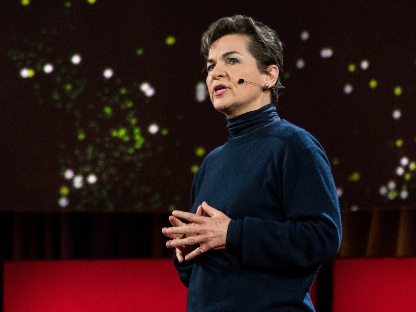 caption: Christiana Figueres speaks at TED2016 - Dream, February 15-19, 2016, Vancouver Convention Center, Vancouver, Canada. Photo: Bret Hartman / TED