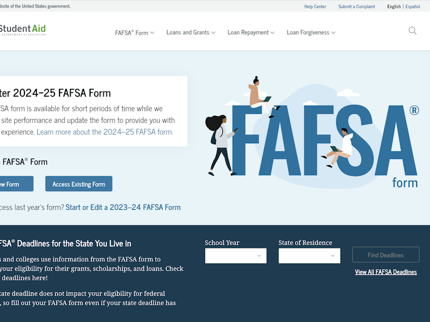 caption: Since the new FAFSA launched on Dec. 30, 2023, the form has only been available for short periods of time. That changed this week. On Tuesday, the U.S. Education Department said applicants will now have 24-hour access.