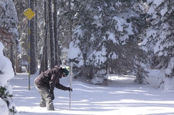 caption: <p>Scientists measure snowpack levels every winter to determine upcoming water supplies.&nbsp;</p>