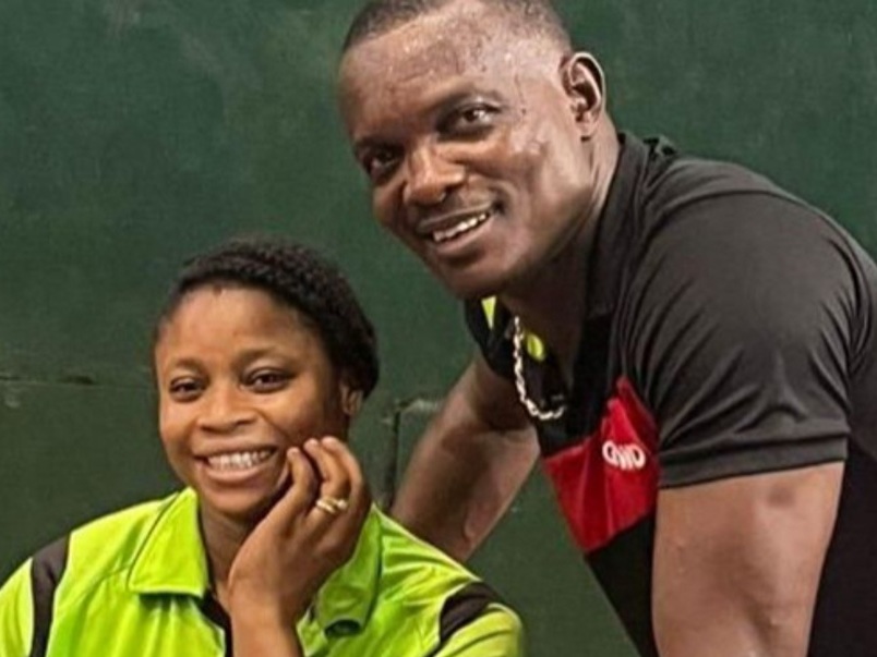 caption: Kayode and Christiana Alabi both competed in table tennis at the Paris Paralympics.  They each had polio in their childhood, growing up in Nigeria. 