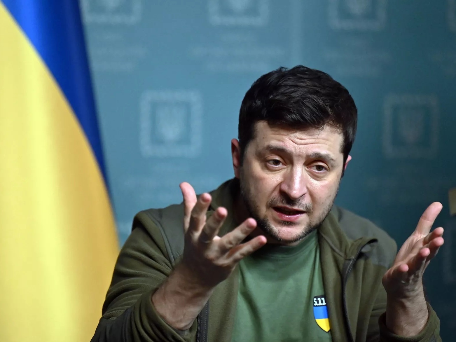 caption: Ukrainian President Volodymyr Zelenskyy speaks during a news conference in Kyiv.