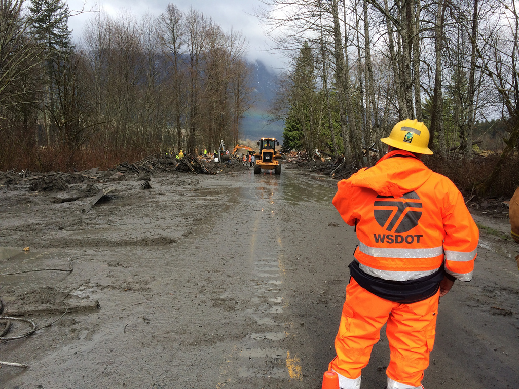 caption: WSDOT officials have been working to clear state Route 530 since the devastating mudslide in March.