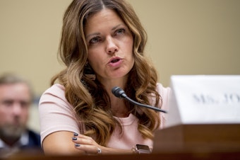 caption: Ruby Johnson, whose daughter was recently hospitalized with a respiratory illness from vaping, testified before a House Oversight subcommittee hearing on lung disease and e-cigarettes on Capitol Hill Tuesday.