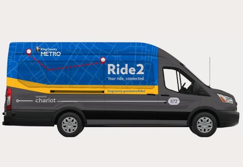 caption: Ride2 Park and Ride vehicle operated by Chariot for King County Metro