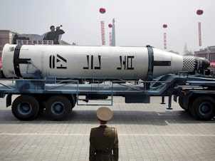 caption: Experts worry that North Korea may be about to test an advanced solid-fuel missile.