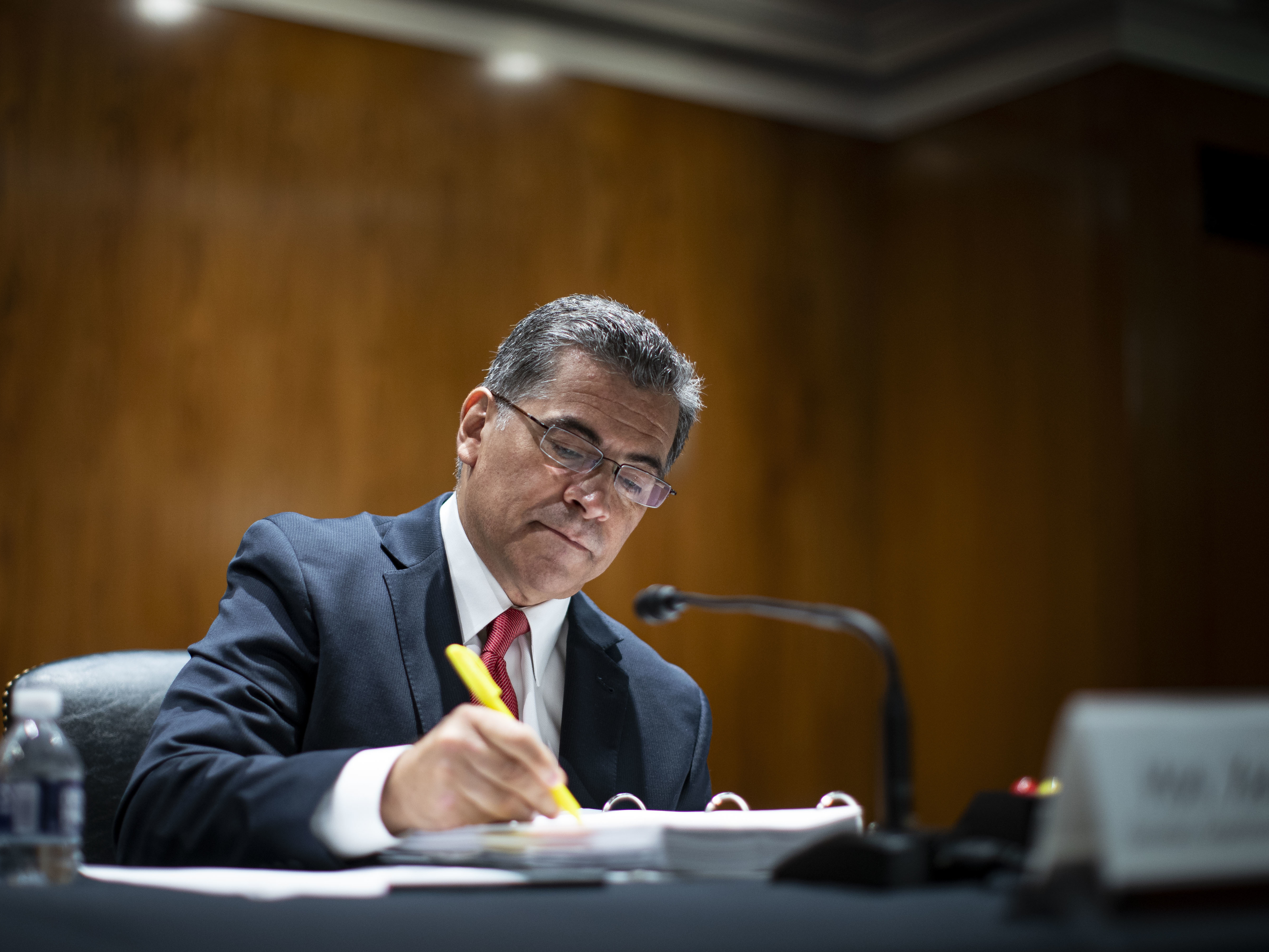 caption: Xavier Becerra, secretary of Health and Human Services (HHS).