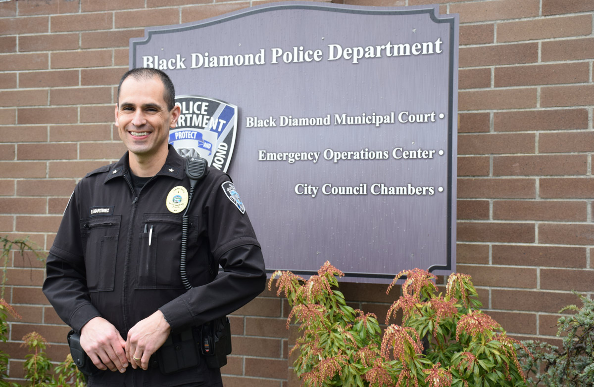 caption: Commander Brian Martinez of the Black Diamond Police Department.