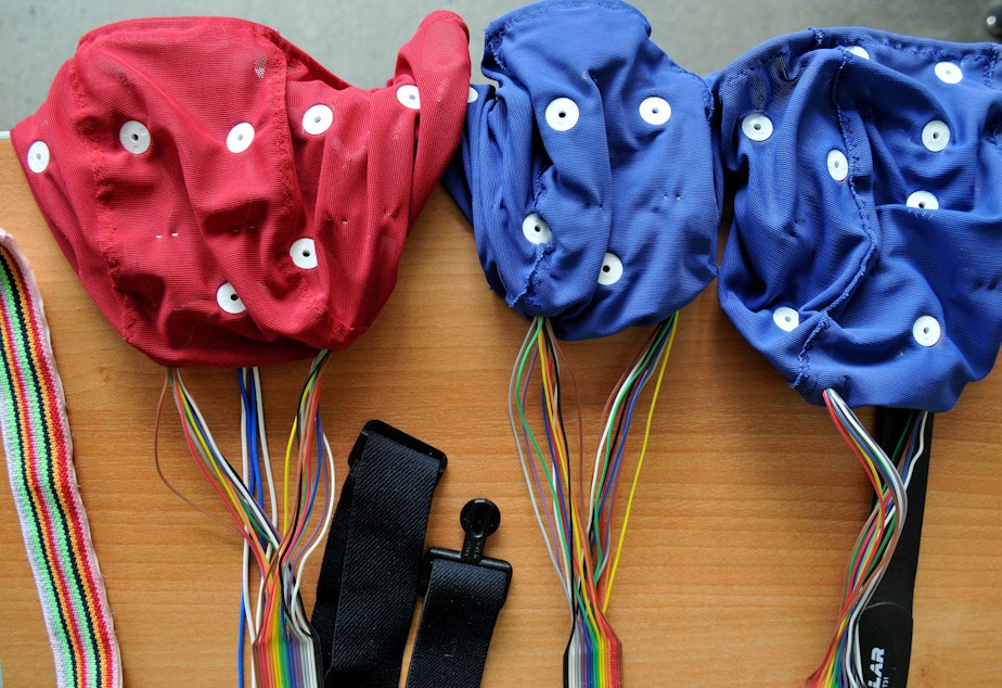 caption: Concussion study testing equipment.