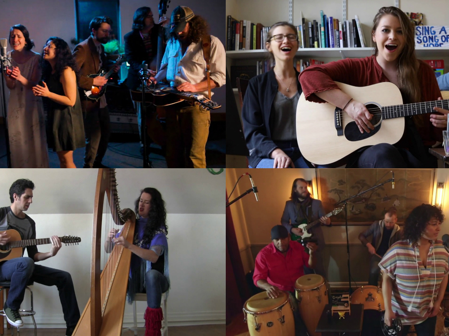 caption: Some of our favorite entrants to the Tiny Desk Contest this week (clockwise from top left): Buffalo Rose; Mary Moore; Phat Lip; The Stapletons.