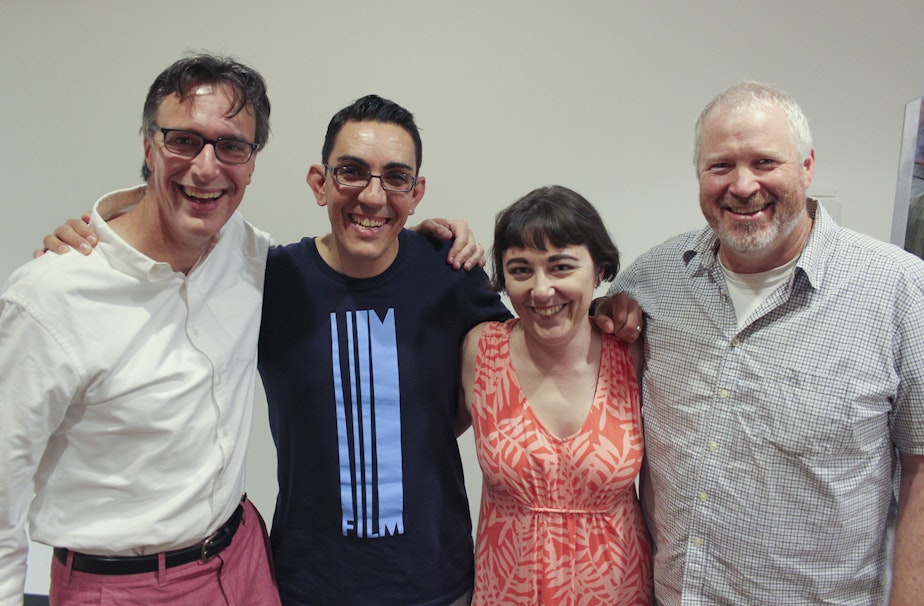 caption: Today's panel featured host Bill Radke, Zaki Hamid, Erica C. Barnett and Mike McGinn