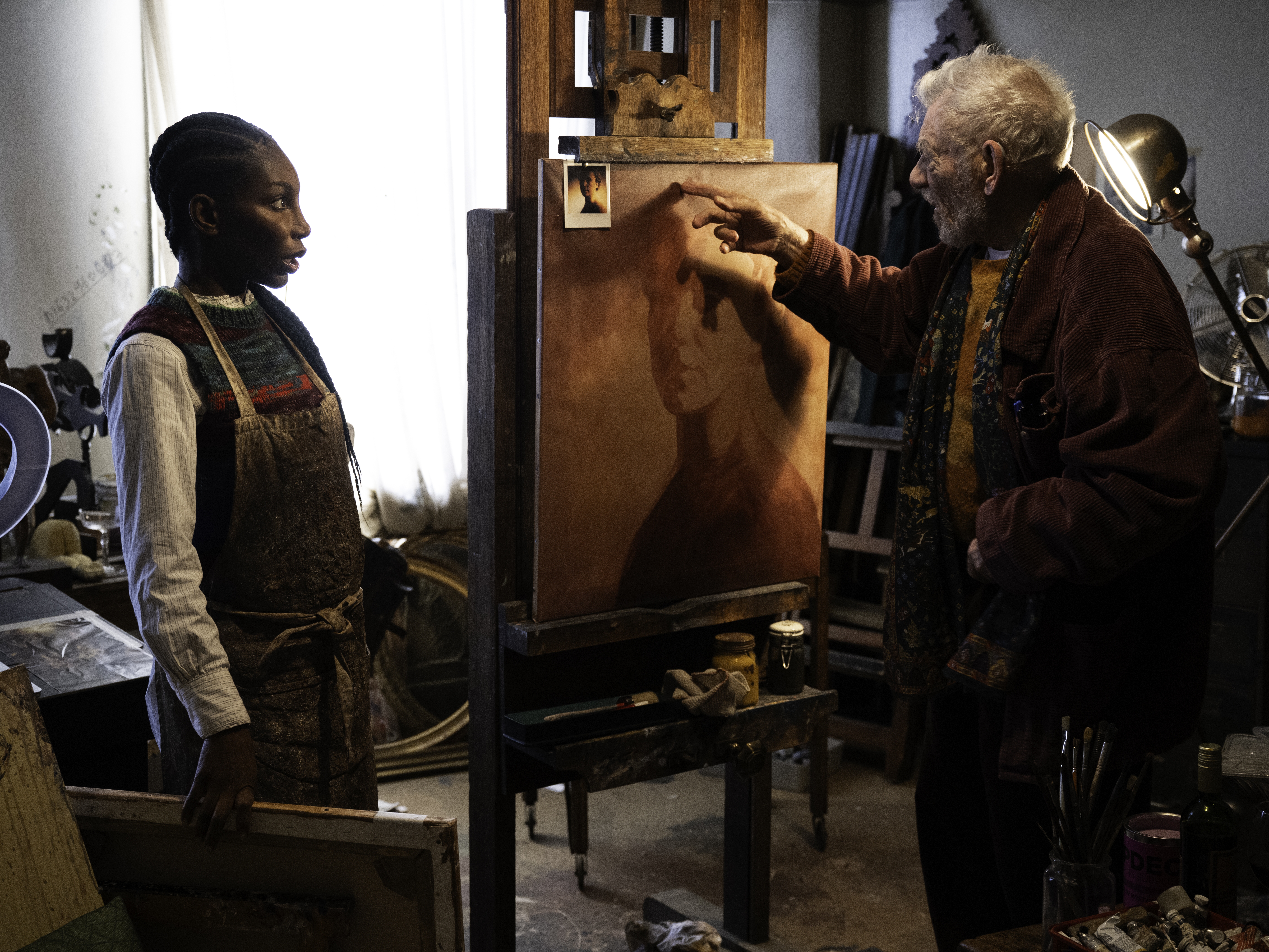 caption: Michaela Coel and Ian McKellen star in <em>The Christophers.</em>