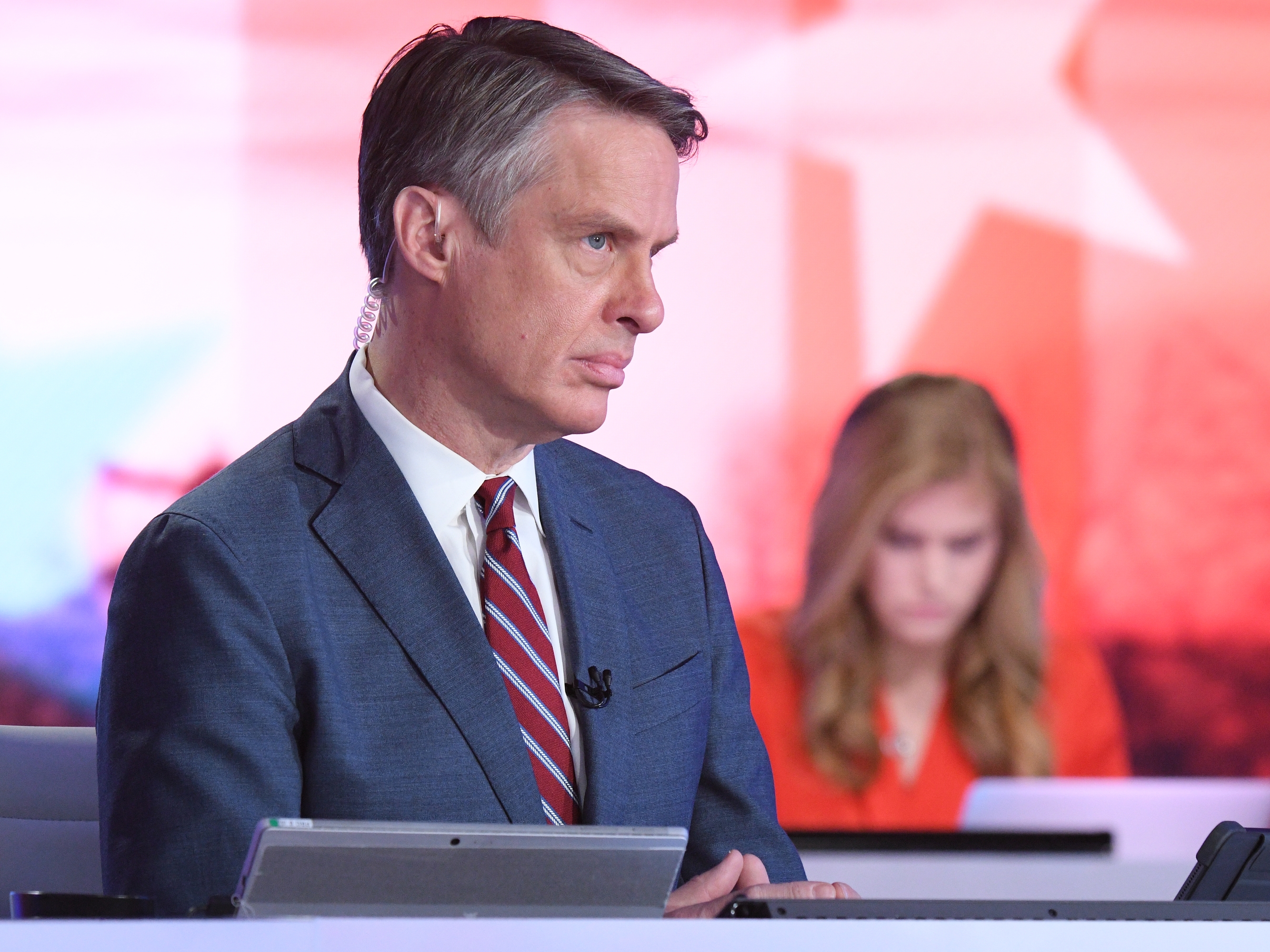 caption: ABC News journalist Terry Moran is pictured ahead of the network's coverage of Inauguration Day in January.