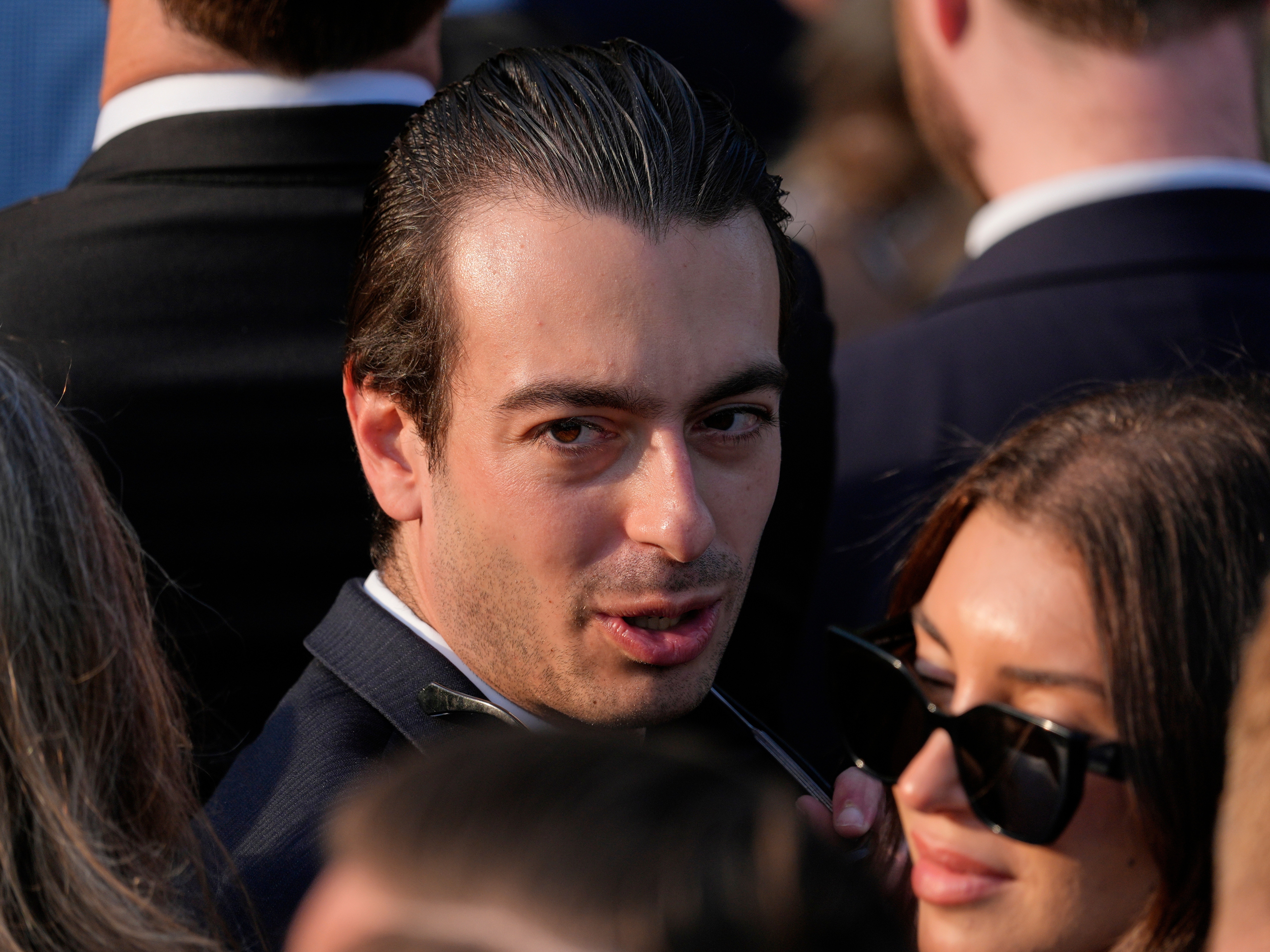 caption: Paul Ingrassia arrives before Trump speaks during a summer soiree on the South Lawn of the White House on June 4 in Washington, D.C.