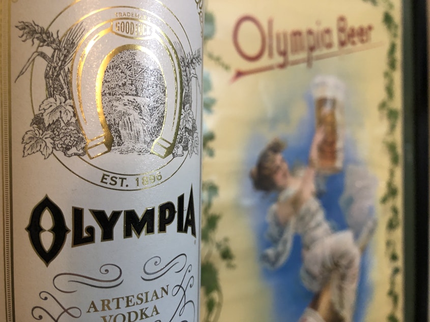 caption: Olympia Beer was founded along the Deschutes River in Tumwater, Wash. in 1896. In 2020, the brand released its own  artesian vodka. 