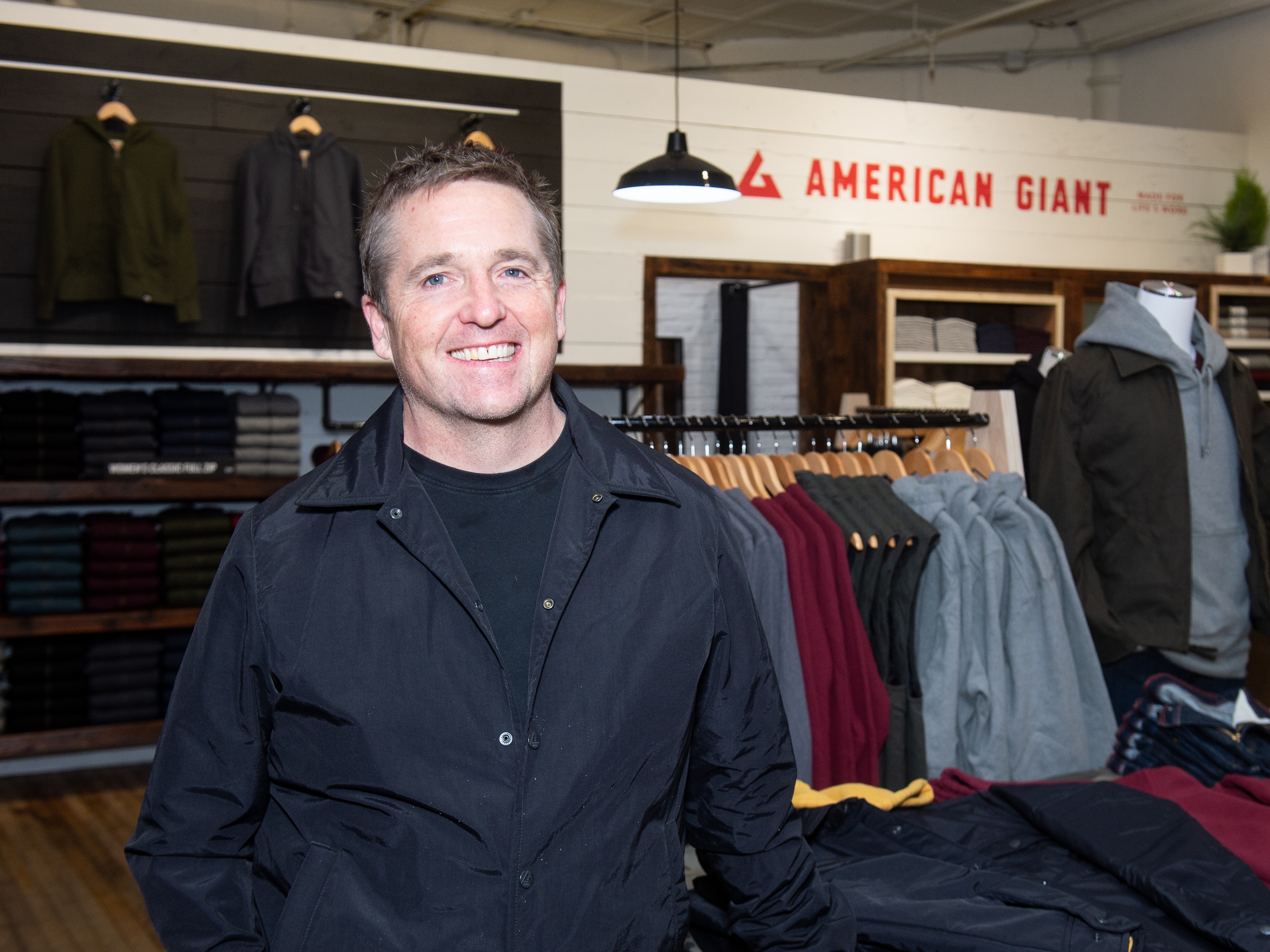 caption: Bayard Winthrop of American Giant store in Soho, photographed on November 15, 2018.
