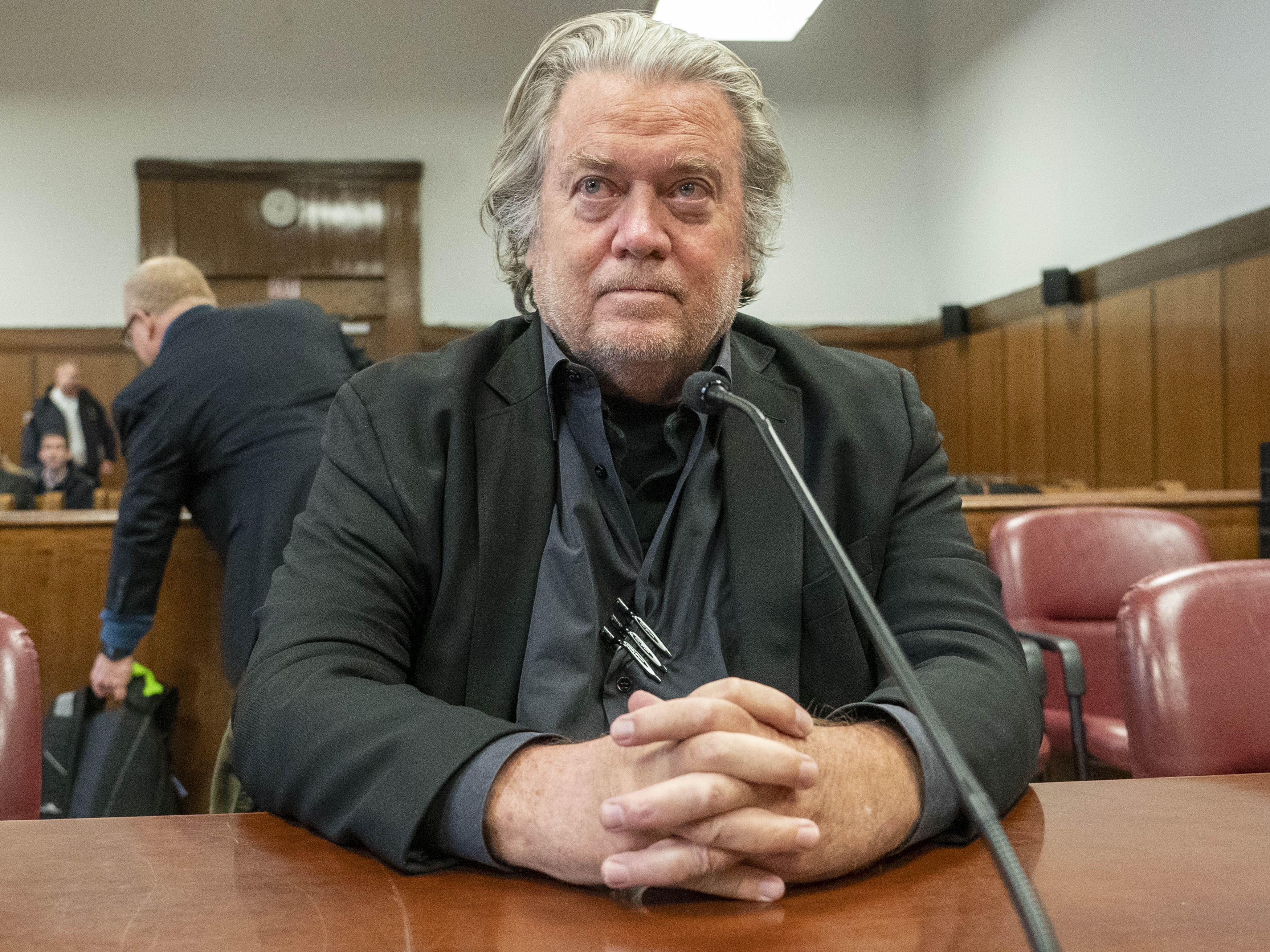caption: Steve Bannon is seen appearing in court in New York, Jan. 12, 2023. Bannon says he'll fight a judge's ruling on Thursday that he must report to prison by July 1 to serve his four-month sentence for defying a subpoena from the House committee that investigated the U.S. Capitol insurrection.