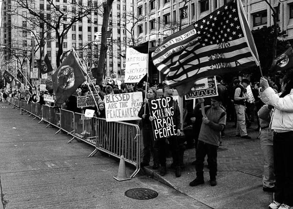 caption: Scene from WTO protests, 1999