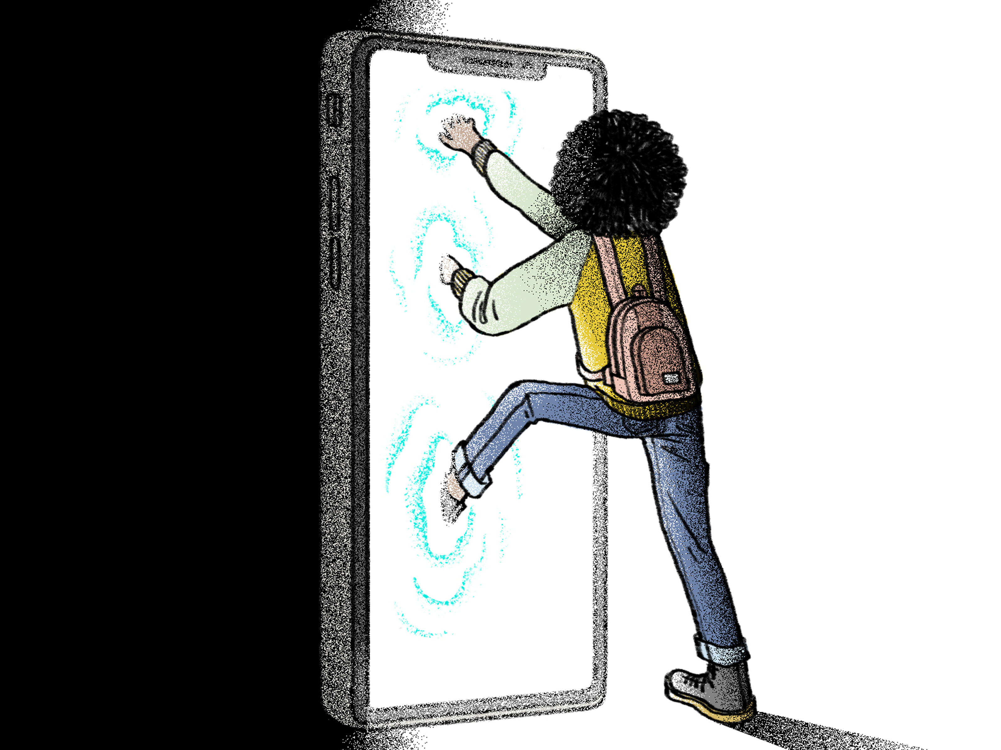 Teens and phone addiction.