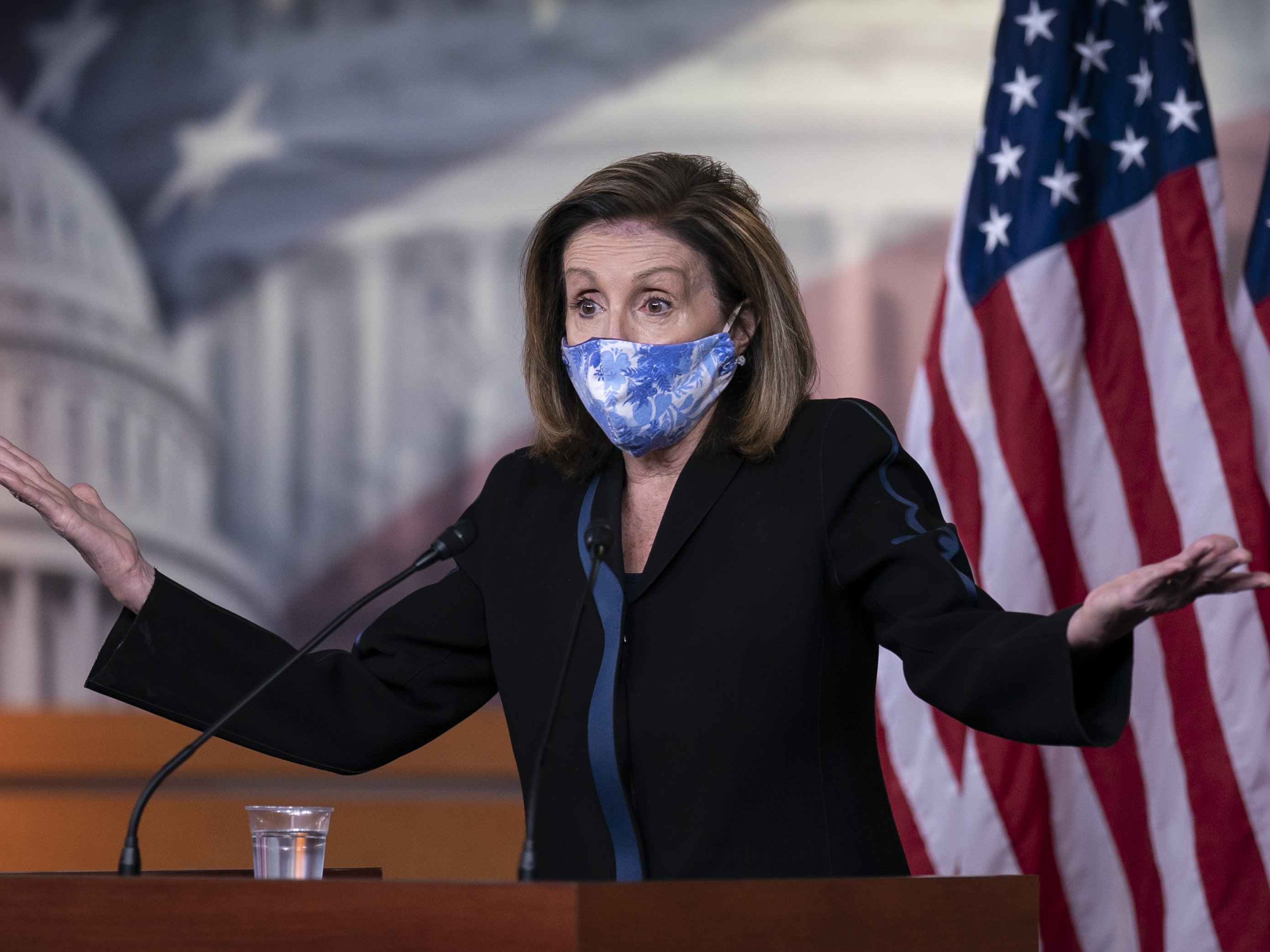 caption: House Speaker Nancy Pelosi, D-Calif., downplayed losses in this year's elections, pointing out that Democrats made historic gains in 2018.