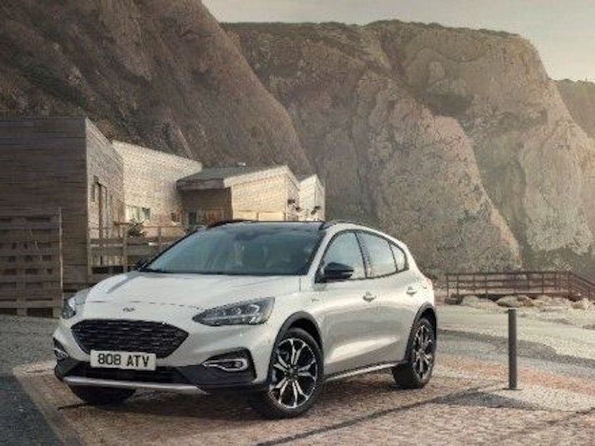 caption: The Ford Focus Active, a small crossover car currently sold in Europe, was slated to begin production in China for the U.S. market. Ford canceled those plans, citing tariffs imposed by the Trump administration.