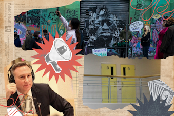 caption: King County Executive Dow Constantine, corner left in this collage, heralded a new initiative to overhaul juvenile justice in the county. Now King County Council has voted to increase transparency and oversight of the program. 