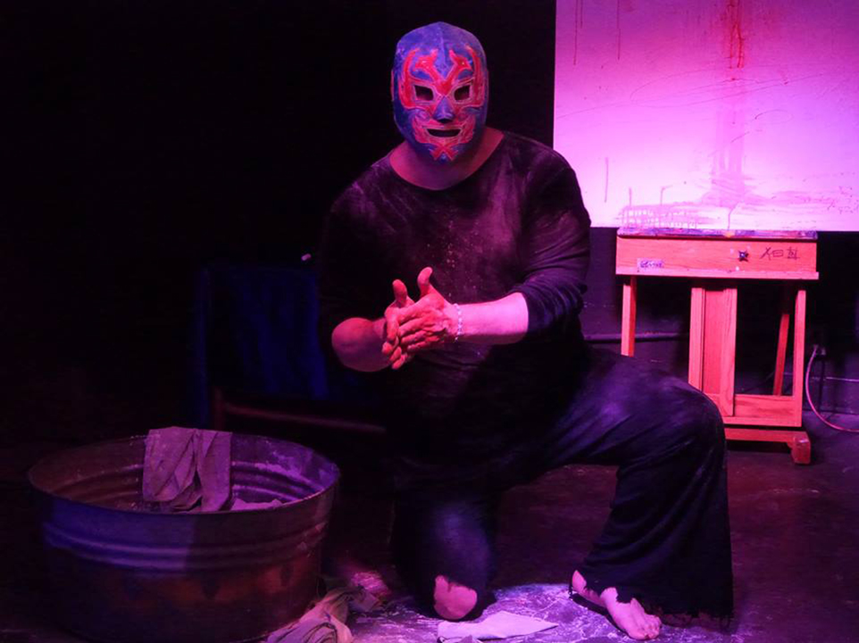 caption: Xavier Lopez Jr. in performance