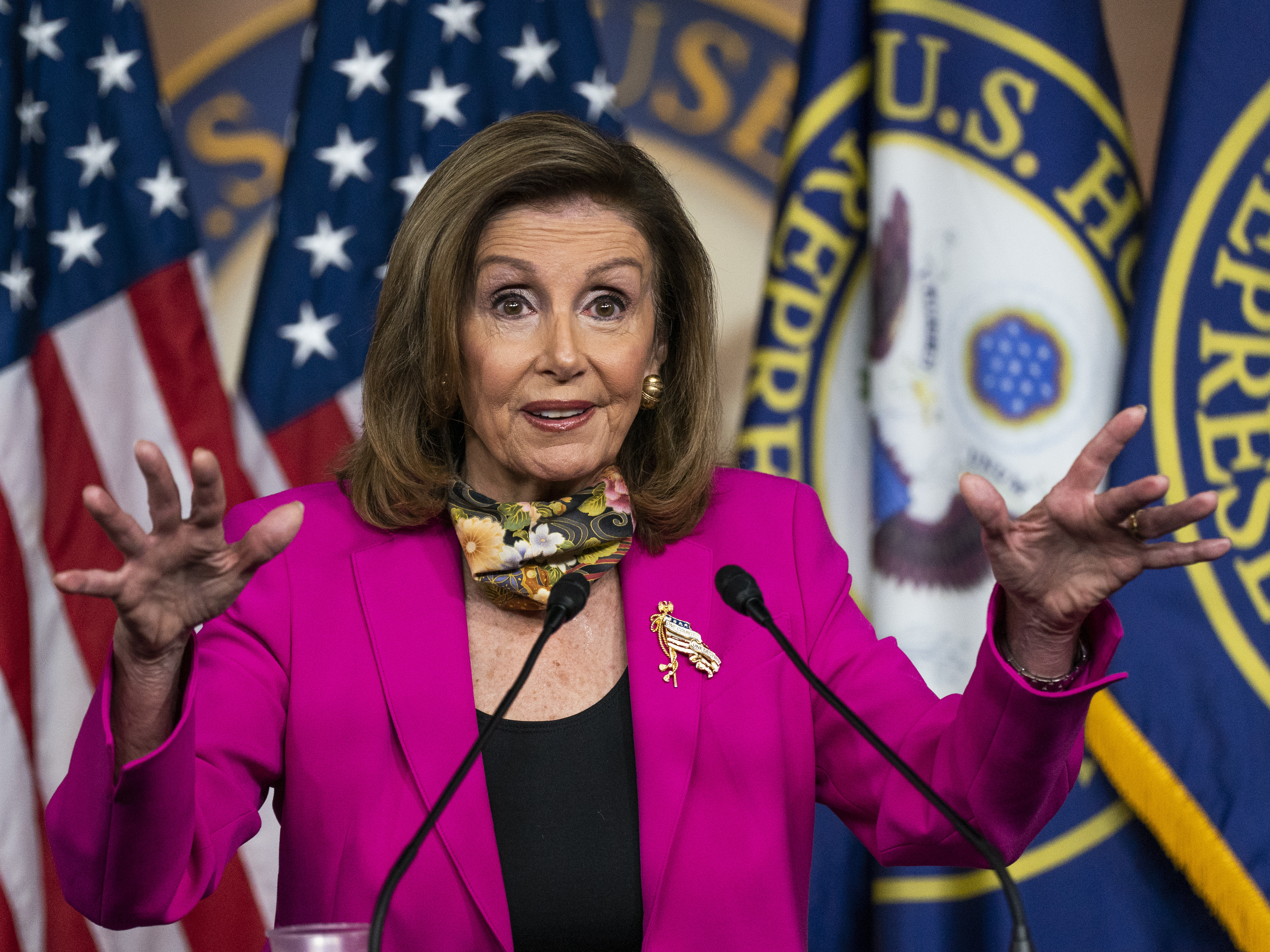 caption: House Speaker Nancy Pelosi of Calif., released a stopgap spending bill Monday without farm aid favored by Republicans.