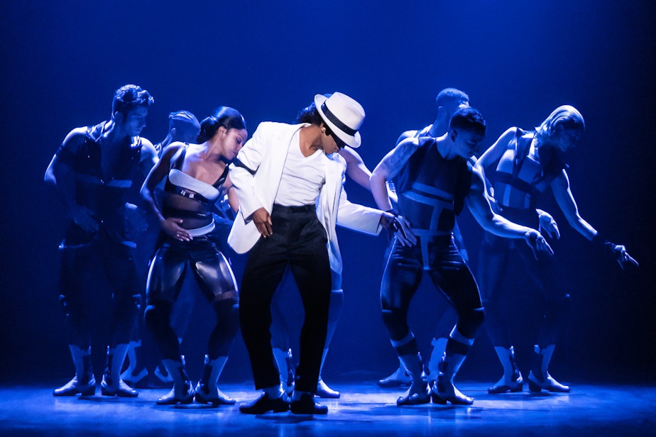 caption: Roman Banks as 'MJ' and the cast of the MJ First National Tour. 