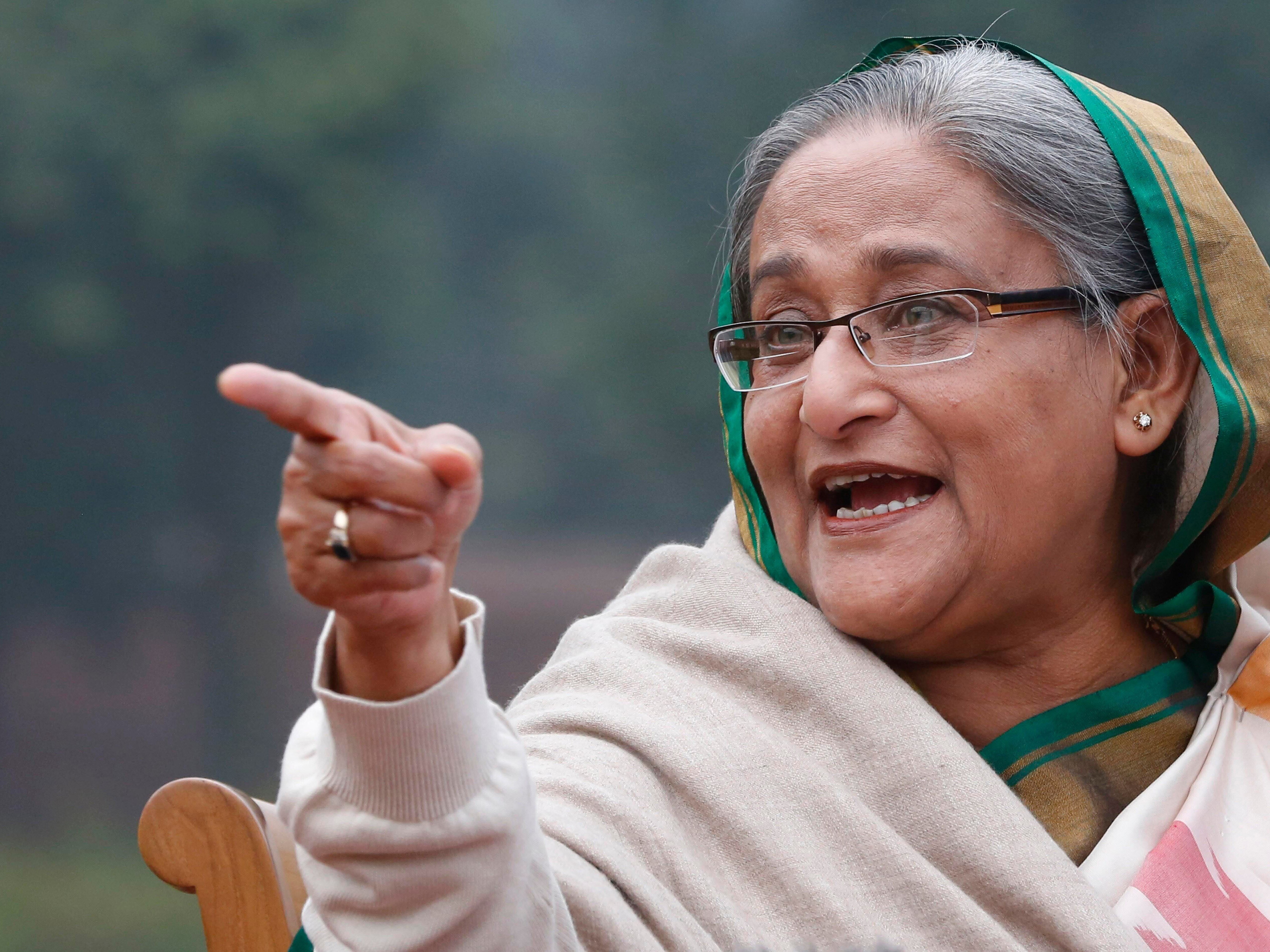 caption: Bangladesh's Prime Minister Sheikh Hasina speaks during a press conference in Dhaka, Bangladesh, on Jan. 6, 2014.
