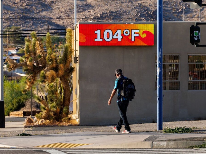 caption: Triple digit temperatures arrive on JUNE 5,  2024 in Joshua Tree, California. Much of the southwest is experiencing high temperatures from the high pressure ridge, or heat dome, parked over California.