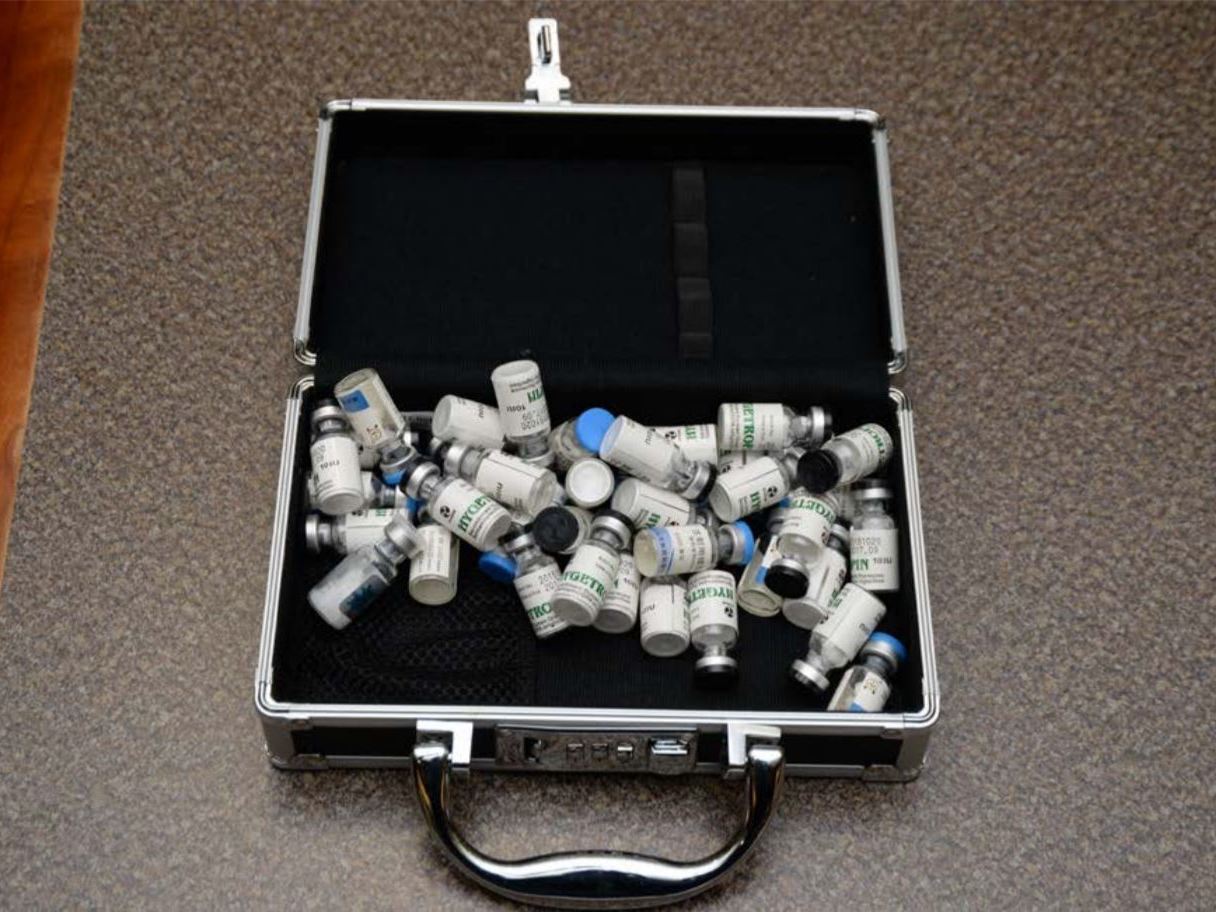 caption: Prosecutors say these are some of the drugs found in Christopher Hasson's Silver Spring, Md., apartment. He was arrested on weapons and drug charges and is accused of plotting to kill prominent Americans.