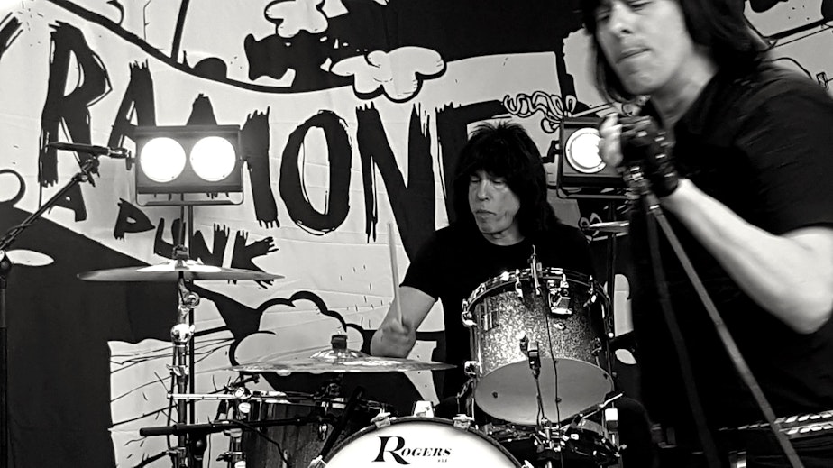 caption: Ken Stringfellow, right, plays with Marky Ramone, on tour in 2016.