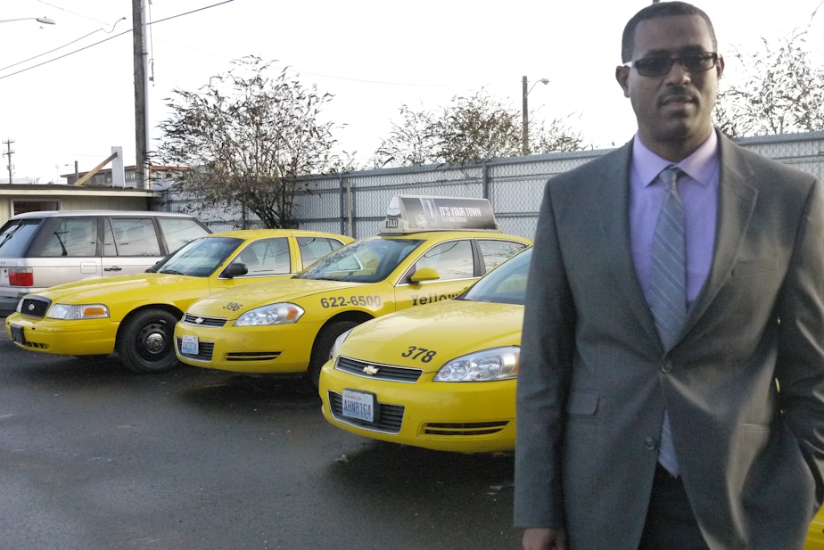 caption: Amin Shifow, general manager of Puget Sound Yellow Cab, said he wants to start a hotline for drivers to report harassment and other potential crimes against them.