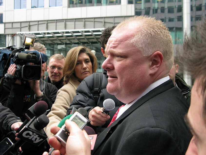 caption: Toronto mayor Rob Ford, who is dealing with a recent crack scandal.