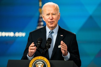 caption: President Biden is said to be considering releasing oil from the country's strategic reserve to ease gas prices.