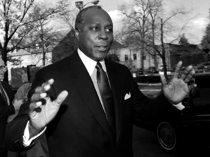 caption: Vernon Jordan has died at 85. He's seen here in November of 1992, when he led then-President-elect Bill Clinton's transition team.