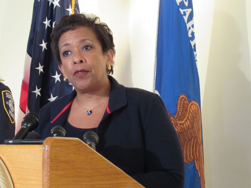 caption: Attorney General Loretta Lynch says Seattle is one of the cities that have turned the corner on policing.