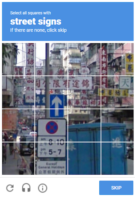 caption: Select all squares with STREET SIGNS. If there are none, click skip.