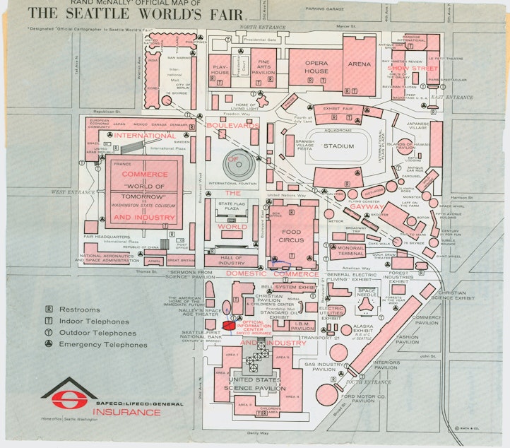 caption: Plans for the Worlds Fair in 1962, which later became the Seattle Center. 