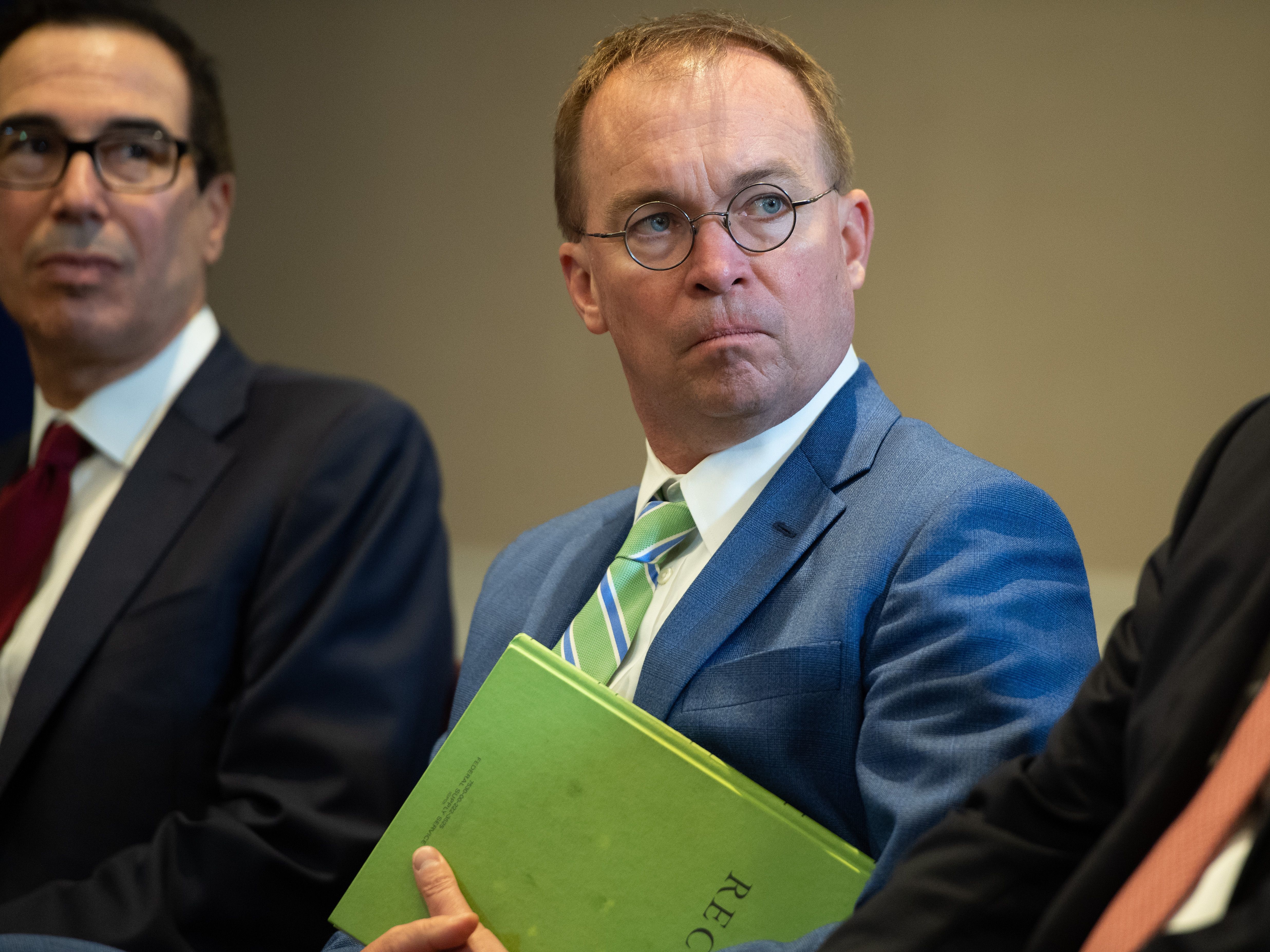 caption: White House Chief of Staff Mick Mulvaney, pictured in September 2019.