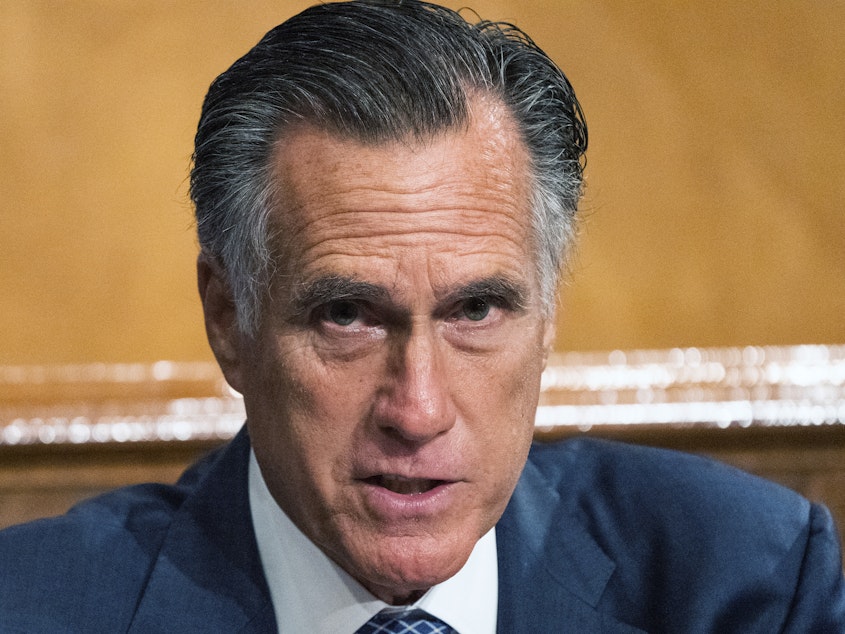 caption: Sen. Mitt Romney says based on the Constitution and precedent he will support the Senate taking up President Trump's Supreme Court nominee in an election year.