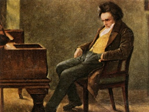 caption: "Beethoven" (1936). A new study suggests the German composer and pianist may have suffered from lead poisoning.