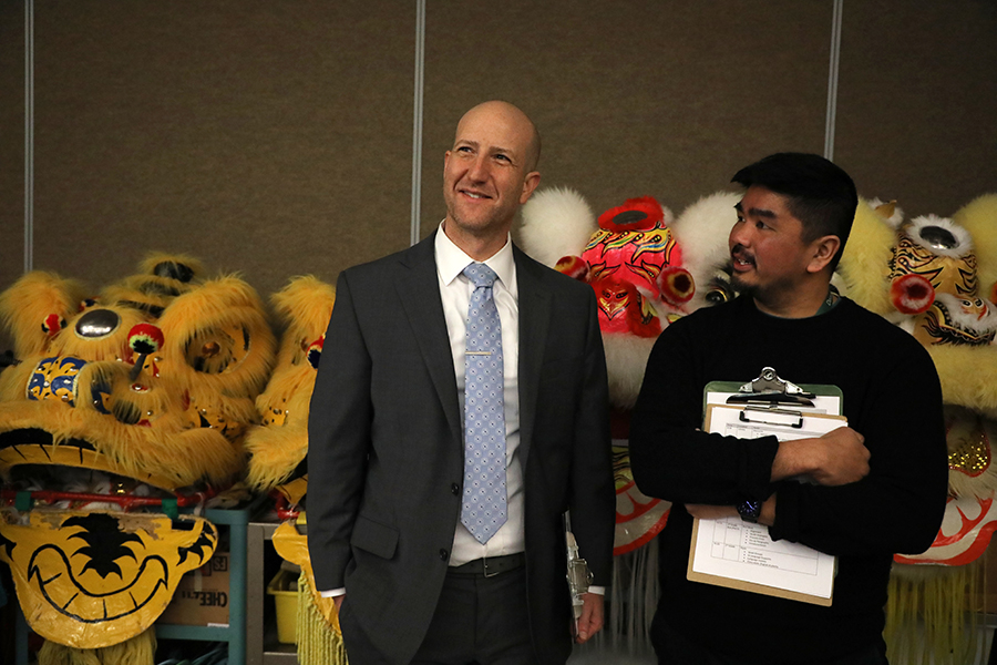 caption: Superintendent Ben Shuldiner visits Dearborn Park International Elementary School on Monday, Feb. 2, 2026.
