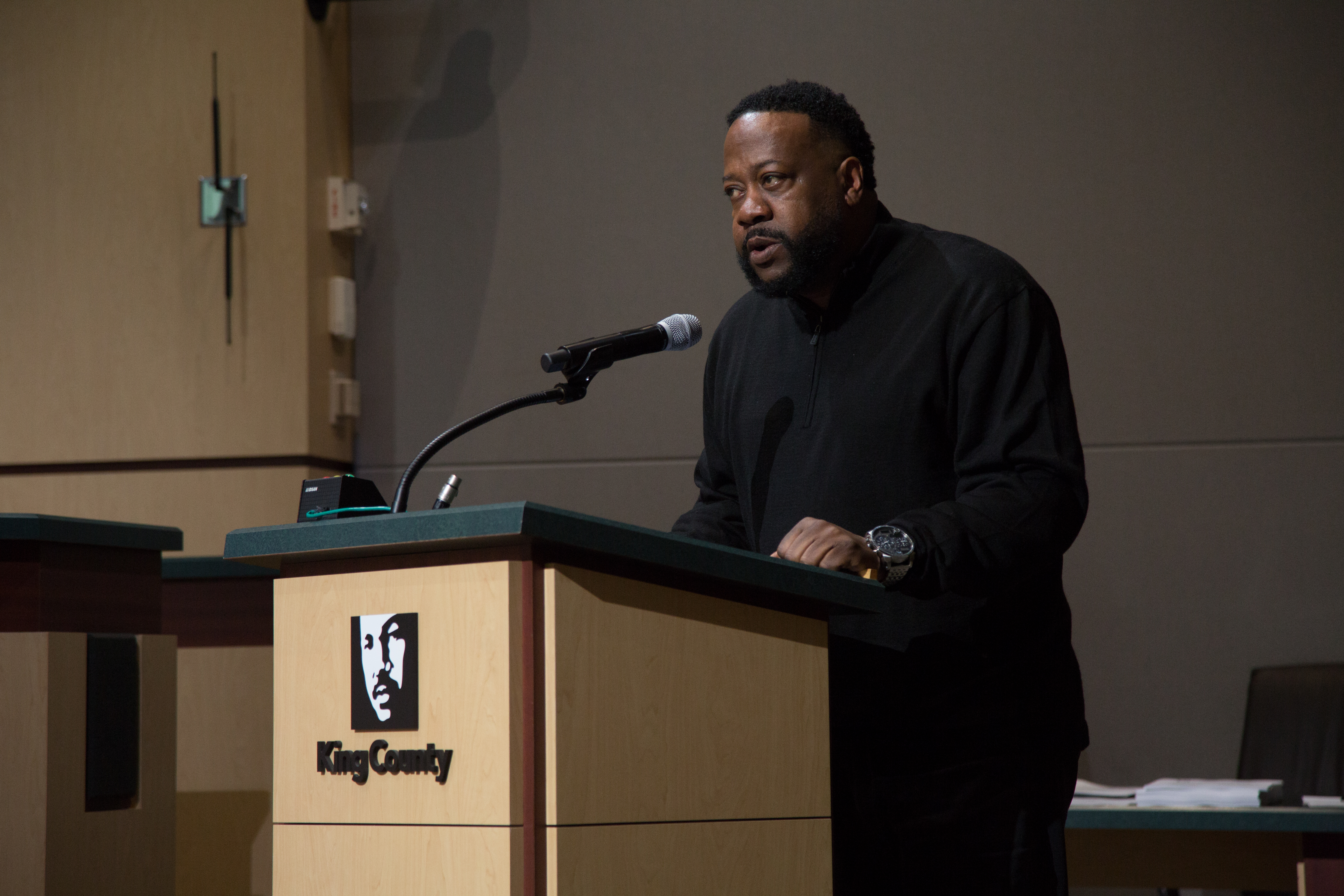caption: Frank Gittens, Dunlap-Gitten’s father, said something had to change at the Sheriff's department. He was one of many to speak during the committee on Tuesday. 