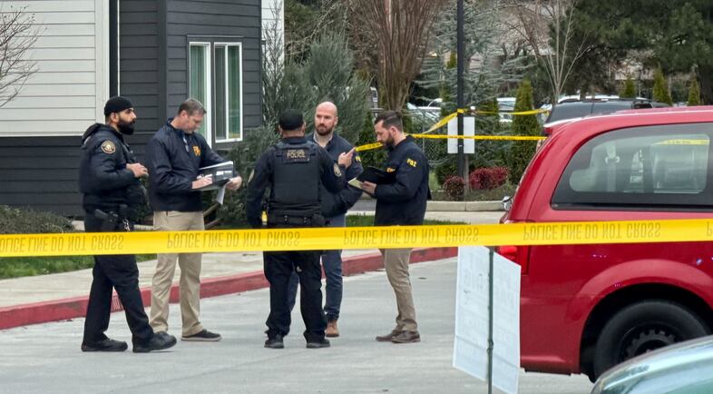 caption: According to police, two people are hospitalized in Portland on Jan. 8, 2026, following a shooting involving federal agents.