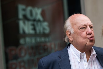 caption: Former Fox News staffer Laura Luhn sued the network yesterday alleging years of sexual abuse by its former chairman, the late Roger Ailes. Ailes is shown above in July 2016 outside Fox's New York City headquarters shortly before his ouster.