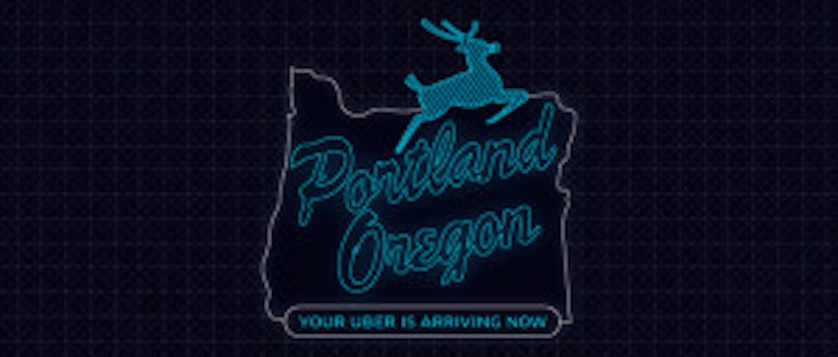 caption: Uber modified the Portland City Mark (as seen here), prompting a cease-and-desist letter from the City of Portland for trademark violation. It was one of a number of legal actions taken against the company. Uber has since removed the image from their blog