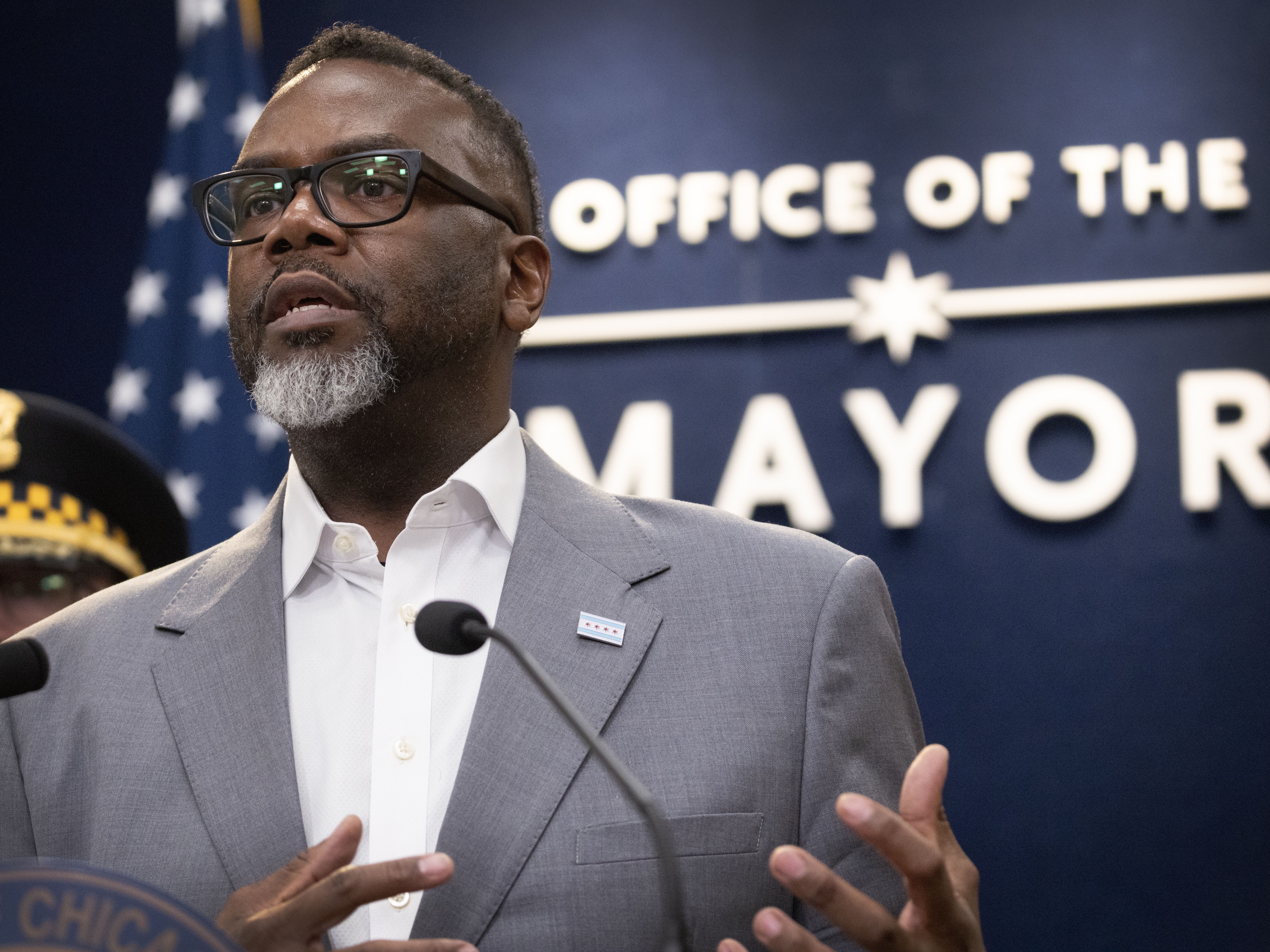 caption: CHICAGO, ILLINOIS - Chicago Mayor Brandon Johnson calls the DOJ probe into cityhall hiring the Trump administration's latest attack on diversity.