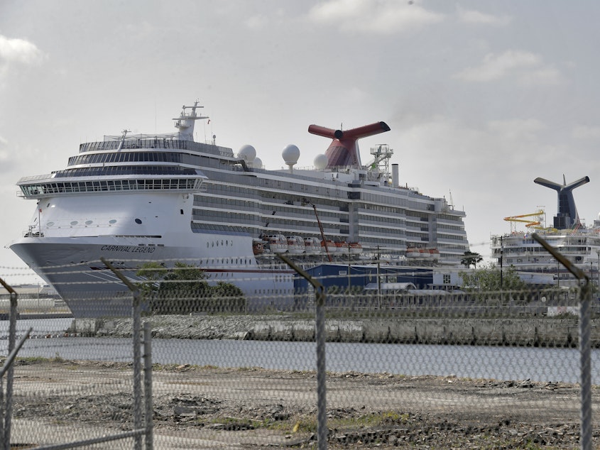 caption: Carnival Cruise Line ships docked at the Port of Tampa in Tampa, Fla., in March 2020 following the CDC coronavirus No Sail Order. A Celebrity Cruises ship has received CDC permission to operate the first cruise from a U.S. port since the No Sail Order.