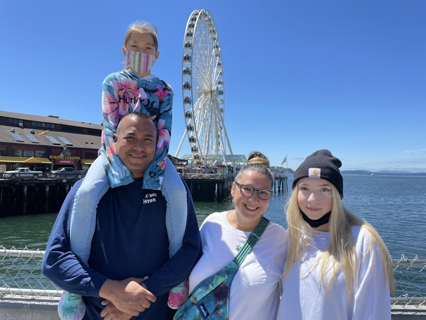 caption: The Trujillo family of New Mexico plans to flee Seattle this weekend for the cooler climes of Forks, on Washington's Olympic Peninsula